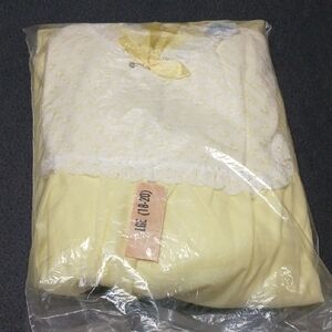 Vintage Carol Brent Yellow 2 Piece Pajama Set Large New